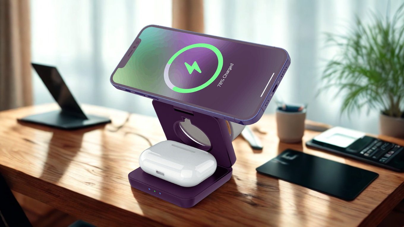 Estación de carga Inalambrica MINI 3 en 1 Plegable